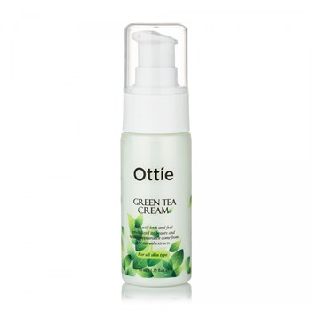 Увлажняющий крем для лица с зелёным чаем Ottie Green Tea Cream Натуральная зеленая забота о коже 03048 - фото 5219