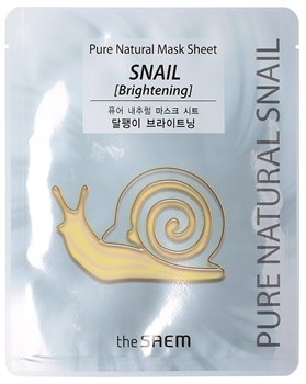 The SAEM Восстанавливающая тканевая маска с муцином улитки Pure Natural Mask Sheet Snail Brightening 20 мл 02184 - фото 5804