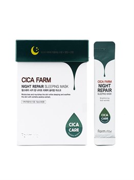 Восставливающая ночная маска в саше с центеллой азиатской FARMSTAY Cica Farm Night Repair Sleeping Mask 1шт/4мл 03024 - фото 5858