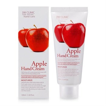 3W CLINIC Крем для рук увлажняющий с экстрактом ЯБЛОКА Apple Hand Cream, 100 мл 01275 - фото 5932