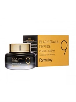 Омолаживающий крем с муцином черной улитки и пептидами FARM STAY BLACK SNAIL & PEPTIDE 9 PERFECT CREAM 55ml 03337 - фото 6015