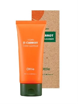 Ottie Очищающая пенка для лица на основе органической моркови Vegan Beta-Carrot Foam Cleanser 100 мл 04399 - фото 6200