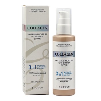 Enough Collagen Whitening Moisture Foundation 3 in 1 SPF15. Тон 13 (Светло коричневый) 01827 - фото 6431