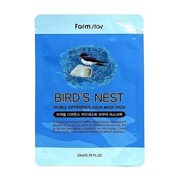 Маска тканевая с ласточкиным гнездом FarmStay VISIBLE DIFFERENCE MASK SHEET Bird's Nest 23ml 00924 - фото 6496