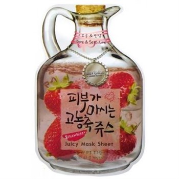 БХ Juicy Маска тканевая фруктовая Strawberry Juicy Mask Sheet(pore & trouble) 23гр 01452 - фото 6516