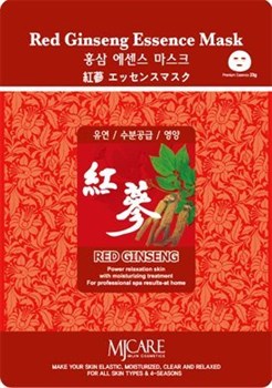 МЖ Essence Маска тканевая красный женьшень Red Ginseng Essence Mask 23гр 01378 - фото 6540