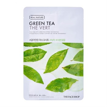 Маска тканевая с экстрактом зеленого чая THE FACE SHOP Real Nature Green Tea Face Mask 20ml 01247 - фото 6625