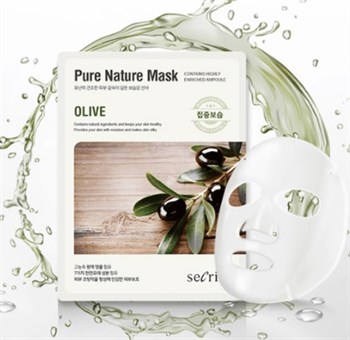 ANSKIN Маска для лица тканевая Secriss Pure Nature Mask Pack-Olive 25мл 00231 - фото 6644