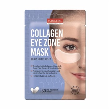 Purederm Collagen Eye Zone Mask Тканевые патчи с коллагеном для кожи вокруг глаз, 30 шт 04107 - фото 7313