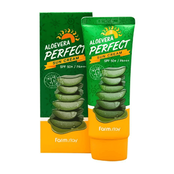 FarmStay Солнцезащитный крем для лица и тела с алоэвера SPF50+ PA+++ AloeVera Perfect Sun Cream 70мл 00887 - фото 7395