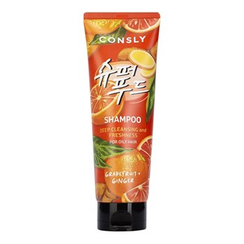 Consly Шампунь глубокоочищающий с экстрактами грейпфрута и имбиря Grapefruit Ginger Shampoo For Deep Cleansing Freshness, 250мл 04647 - фото 7442