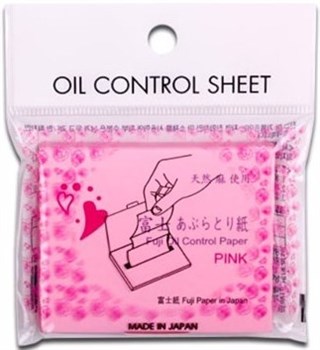 Матирующие розовые салфетки против жирного блеска FUJI OIL CONTROL PAPER #PINK 100шт 03602 - фото 7559