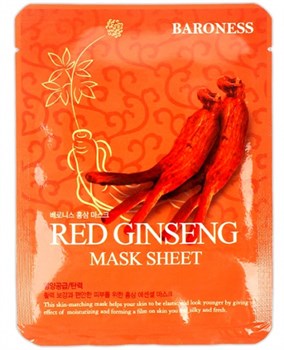 BARONESS Airlaid Face Mask-Red Ginseng Маска тканевая с экстрактом корня женьшеня  !СРОКИ ГОДНОСТИ 02.2023! 03396 - фото 7620