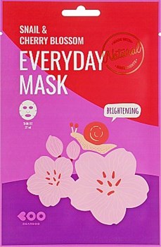 Dearboo	Snail & Cherry Blossom Everyday Mask  Антивозрастная маска для лица с экстрактом слизи улитки и вишни 03053 - фото 7683