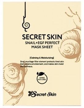 Маска на тканевой основе для лица с экстрактом улитки SECRETSKIN SNAIL+EGF PERFECT MASK SHEET 20гр  !СРОКИ ГОДНОСТИ 05.2023! 03405 - фото 7713