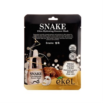 Маска для лица от морщин с экстрактом змеиного яда EKEL SNAKE ULTRA HYDRATING ESSENCE MASK 03347 - фото 7731