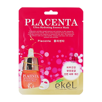 маска для лица с экстрактом плаценты EKEL PLACENTA ULTRA HYDRATING ESSENCE MASK 02349 - фото 7782