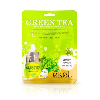 Противовоспалительная и себорегулирующая тканевая маскаEKEL GREEN TEA ULTRA HYDRATING ESSENCE MASК 02354 - фото 7787