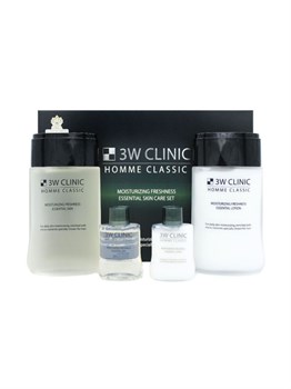 3W Clinic Подарочный мужской набор Свежесть и увлажнение Homme Classic Moisturizing Freshness Essential 4 Set 04737 - фото 7841