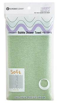 CLEAN&BEAUTY Мочалка для душа (28х100) Bubble Shower Towel 1шт 04765 - фото 8074