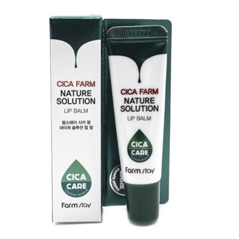 Бальзам для губ восстанавливающий с центеллой азиат.  FARM STAY CICA FARM NATURE SOLUTION LIP BALM 10ml 04162 - фото 8221