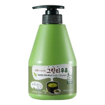 Welcos Тонизирующий гель для душа с ароматом зеленого чая  Kwailnara Green tea Milk Body Cleanser 560 мл 05112 - фото 9064