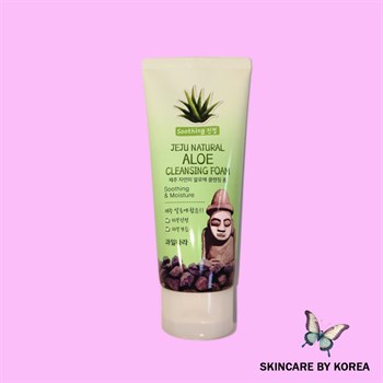 Welcos Пенка для умывания Jeju Natural Aloe Cleansing Foam 120гр 00462 - фото 9636