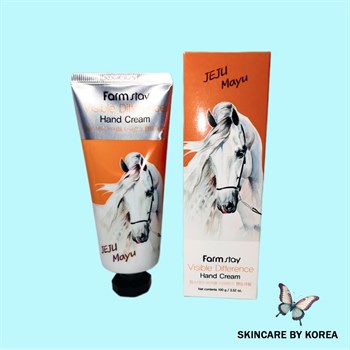 Farmstay Питательный увлажняющий крем для рук с лошадиным жиром Visible Differerce Hand Cream Horse Oil 100mL 00048 - фото 9683