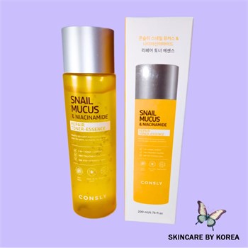 Consly Тонер-эссенция омолаживающий с муцином улитки Snail Mucus Niacinamide Repair Toner-Essence, 200мл 04830 - фото 9751