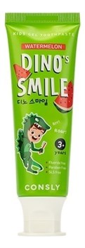 Consly Гелевая зубная паста c ксилитом и вкусом арбуза от 3 лет Dino's Smile Kids Gel Toothpaste Watermelon 60 гр 05327 - фото 9854