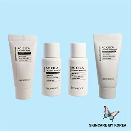 Deoproce Успокаивающий набор миниатюр для лица (30мл + 30мл + 15гр + 15мл) Ac Cica Calming Boosting Trial Kit 4 предмета 05497