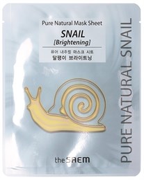 The SAEM Восстанавливающая тканевая маска с муцином улитки Pure Natural Mask Sheet Snail Brightening 20 мл 02184