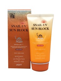 Jigott Солнцезащитный крем с улиточным муцином Snail UV Sun block SPF 50+PA+++ 70 ml