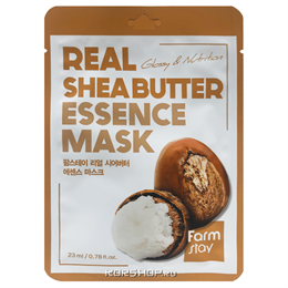 Тканевая маска питательная для лица с маслом Ши FARM STAY REAL SHEA BUTTER ESSENCE MASK