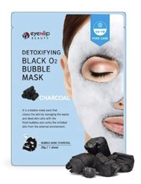 Eyenlip Маска тканевая кислородная DETOXIFYING BLACK O2 BUBBLE MASK CHARCOAL 20гр 02944