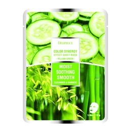 Маска тканевая на основе бамбука и огурца DEOPROCE COLOR SYNERGY EFFECT SHEET MASK YELLOW-GREEN  20гр 01449