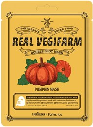 Fortheskin Super Food Real Vegifarm Double Shot Mask Pumpkin Питательная противоотечная маска для лица с экстрактом тыквы 04802