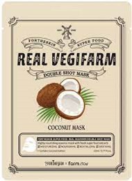 Fortheskin Super Food Real Vegifarm Double Shot Mask Coconut Питательная маска для сухой кожи с экстрактом кокоса 04807