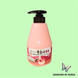 Welcos деликатный гель для душа с пантенолом и персиком Kwailnara Peach Milk Body Cleanser 560 мл 04990